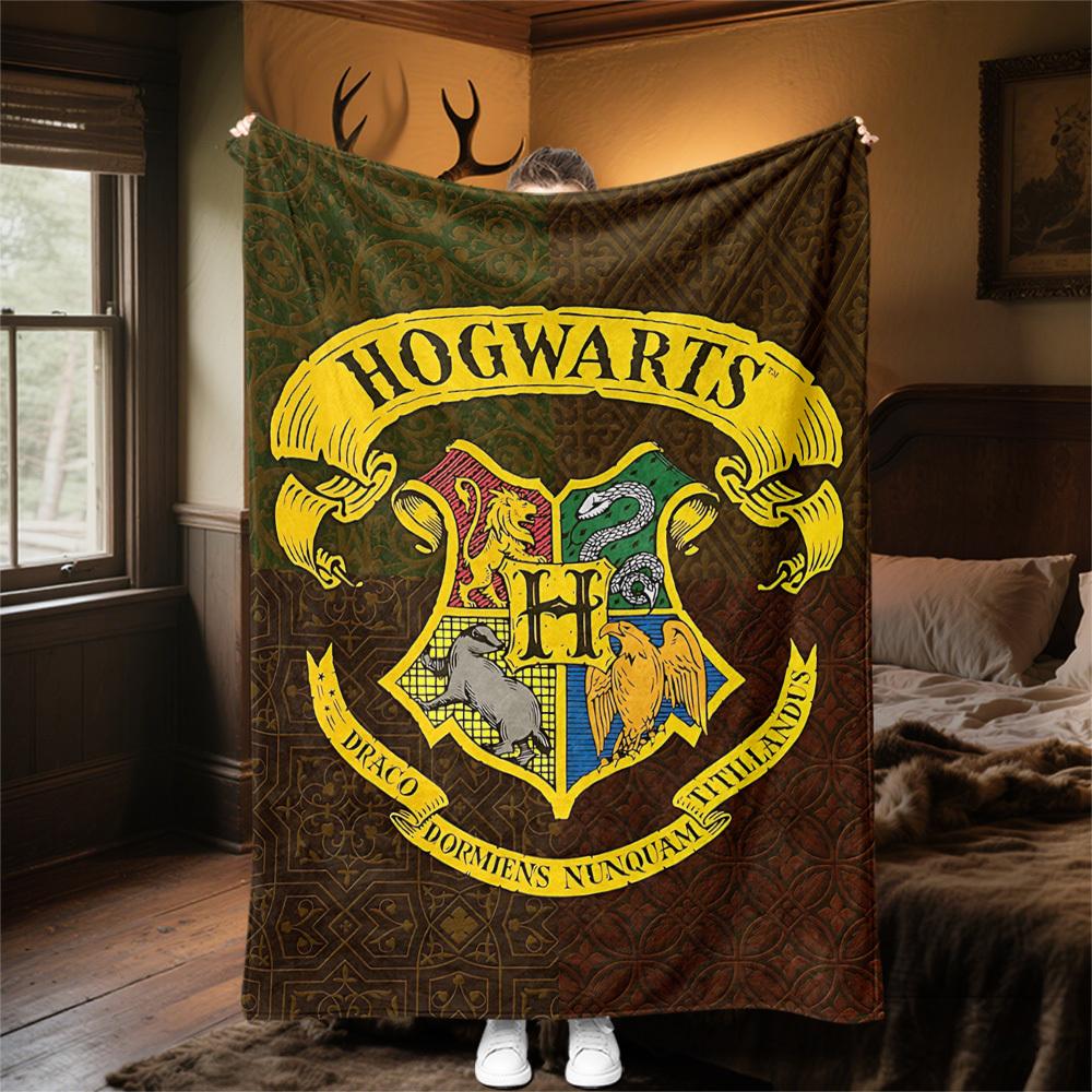 1pc Hogwarts Crest Ravenclaw Outdoor Flannel Throw Blanket All Season Soft Warmth,Home Decor 1031219