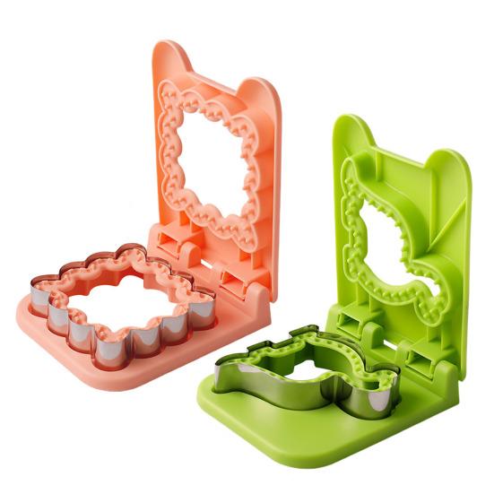 Dinosaur Sandwich Cutter Cookie Breakfast Mold Stainless Steel Bread Shaper Non-Stick Sandwich Sealer for Kids Lunchboxes