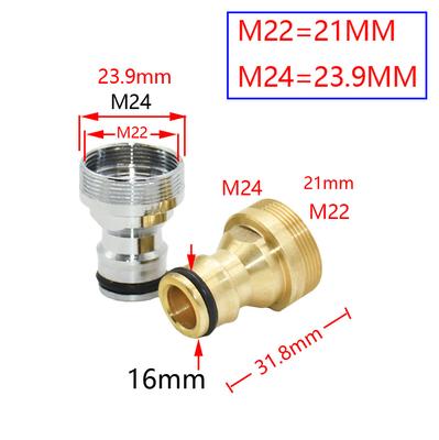 Brass Female M22 M24 Male To 5/8" Faucet Connector Garden Tap Quick Connector For Bathroom Faucet Copper Fittings