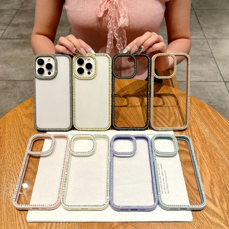 Diamond Transparent Phone Cases for IPhone 17 16 15 14 13 12 11 Pro Max Rhinestone Back Cover