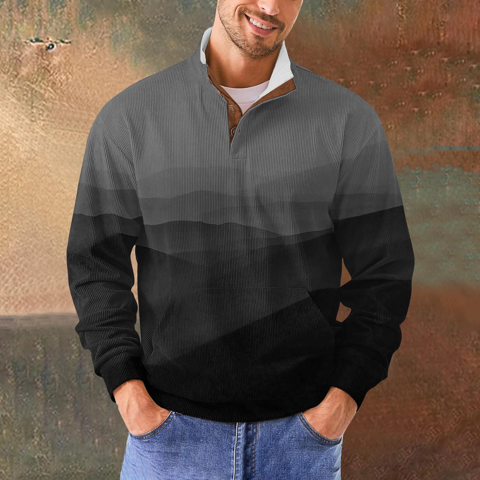 

Мужская повседневная толстовка в стиле ретро с градиентным принтом L чёрный