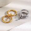 MamacitaSlay 316L Stainless Steel Double Layered Zircon Ring 18K Gold Plated Waterproof Jewelry Women's Charm Ring Unique Gift