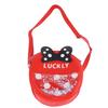 Girl PU Leather Messenger Bag Exquisite Cute Cartoon Shiny Sequins Bowknot Shoulder Bag Purse Red