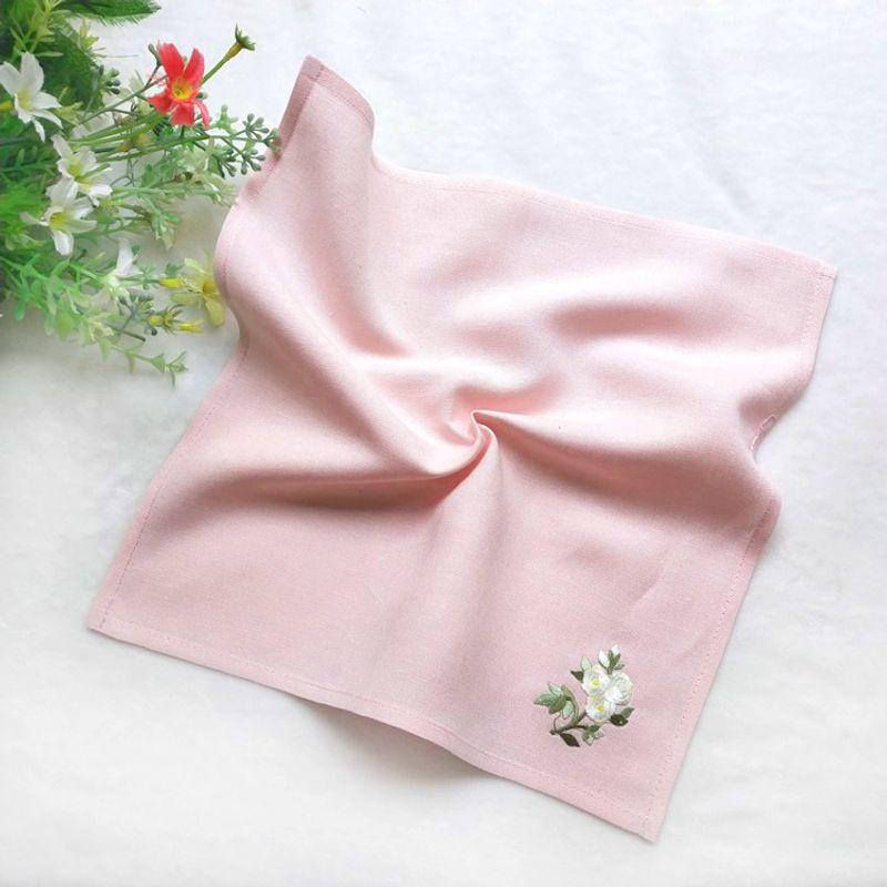 

Тканевые наклейки Женский впитывающий пот маленький носовой платок Китайский стиль Квадратный шарф Вышитый носовой платок Хлопок и лен Портативный Ретро Мужской Мягкий Pale Pink Rose