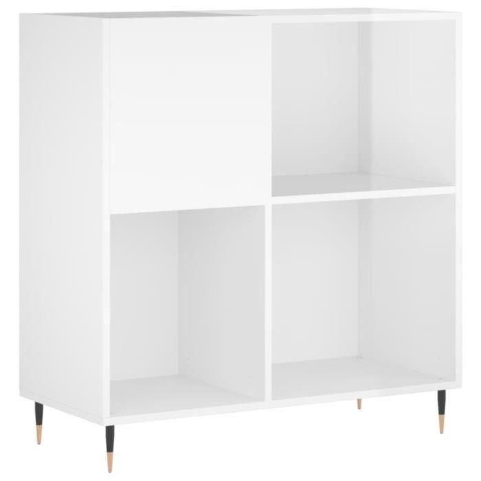 VidaXL Armoire à disques blanc brillant 84,5x38x89cm bois d'ingénierie 831766