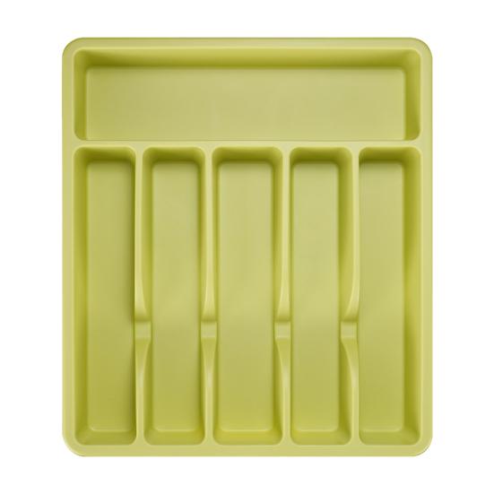 Bestikkskufforganisatorbrett 6 rom Plastoppbevaringsboks for kjøkkenredskaper Gafler Skjeer Kutter Solid BPA-fri Skilleholder