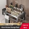 Gun Gray Punch-Free Wall-Mounted Kitchen Spice Rack: Multifunctional Storage Shelves