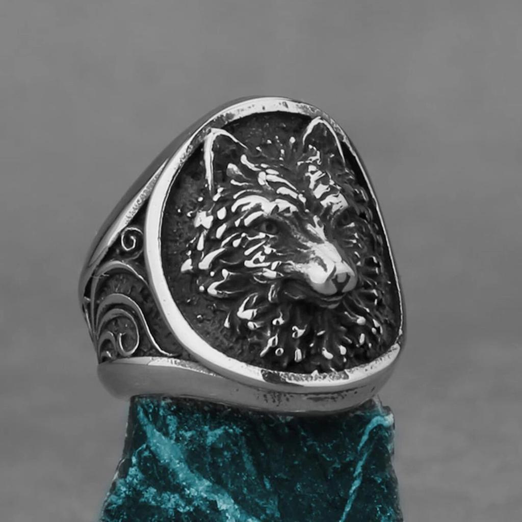 Nordic Viking Stainless Steel Ring Anchor Compass Tree of Life Rune Amulet Wolf Men Women Finger Jewelry Biker Party Club Gift