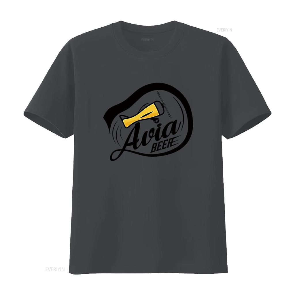 Mens AVIA BEER Vintage T Shirt White vintage Washed Stylish fashion designer clothes Versatile Slightly homme Unisex Soft