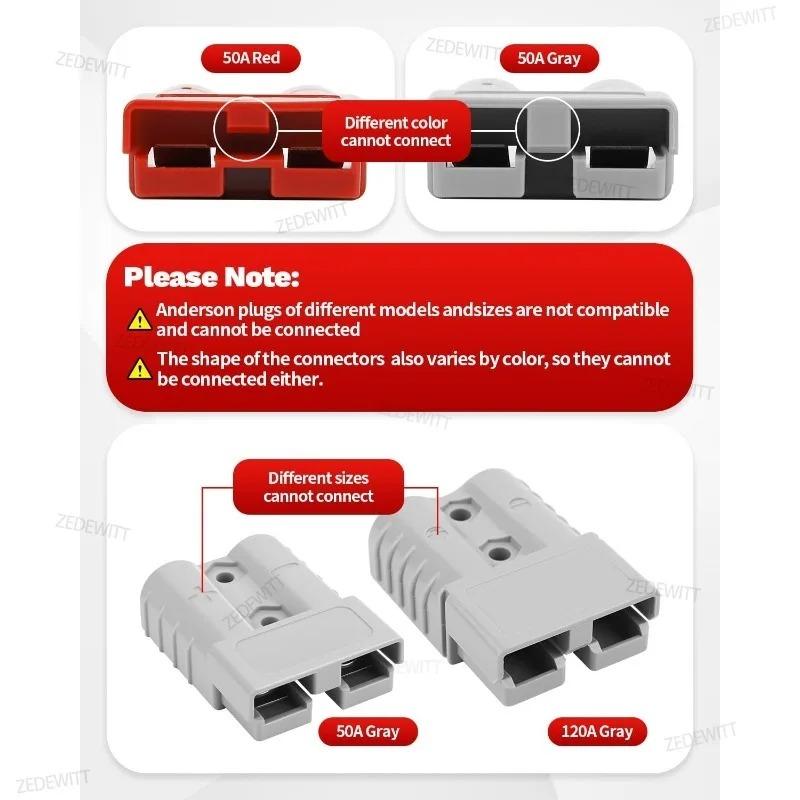 For Solar RV Car Equipment 50A Anderson Style Plug DC Connector Battery Charger Power Tool Electronic Accessories