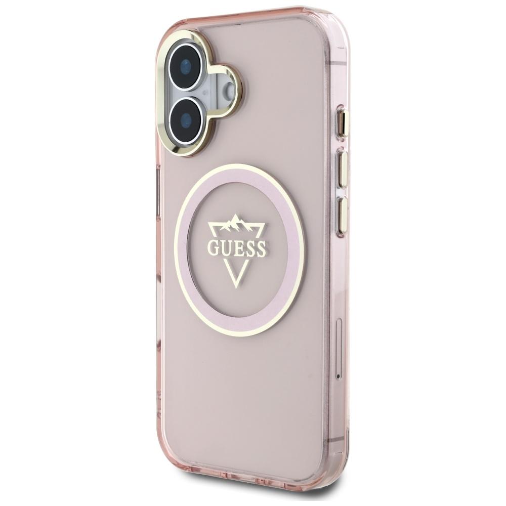 Etui Guess Iml Metal Mountain Logo       Magsafe Do Iphone 16 Różowy