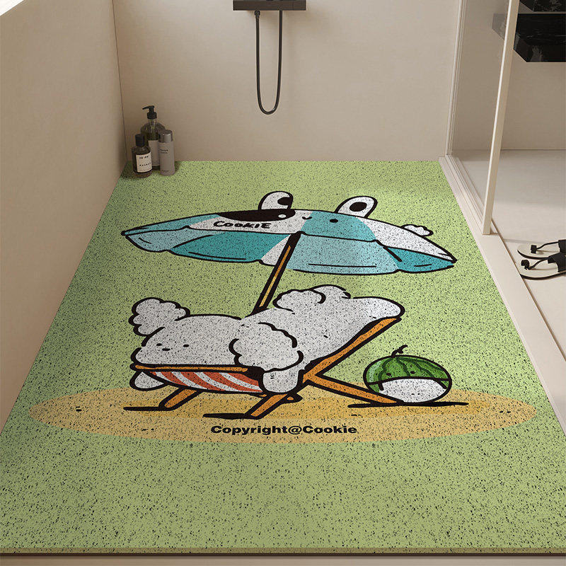 Bathroom Floor Mat Cartoon Wind Silk Ring Non-Slip Mat Shower For The Elderly And Children Bath Floor Mat Anti-Drop Mat Can Be