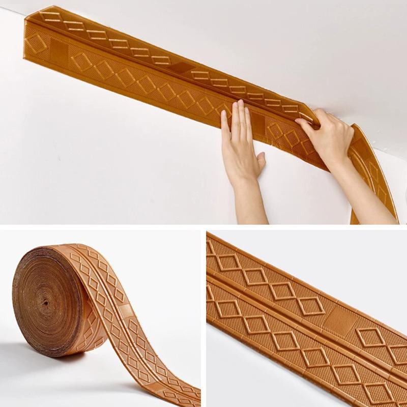 3D Self-adhesive Waistline Wall Sticker Internal And External Corner Line Wrapping Strip Ceiling Self-adhesive Border Beautification Strip