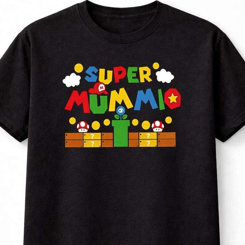 Super Mummio Gaming Mum Funny Super Mario Unisex TShirt Mothers Day Gift S5XL S