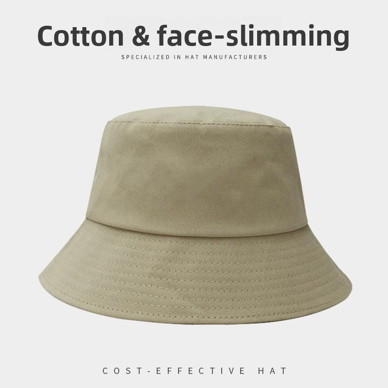 Cotton Bucket Hat Women Men Summer Sun Protection Sunshade Casual For Outdoors