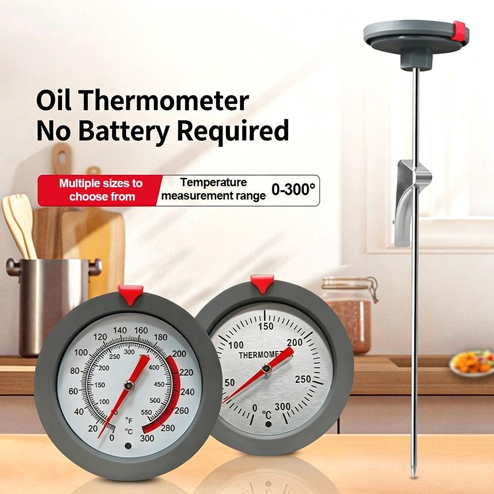Stainless Steel Probe Probe Thermometer Dual Scale with Clip Cooking Temperature Meter Instant Read Kitchen Tools BBQ Meat