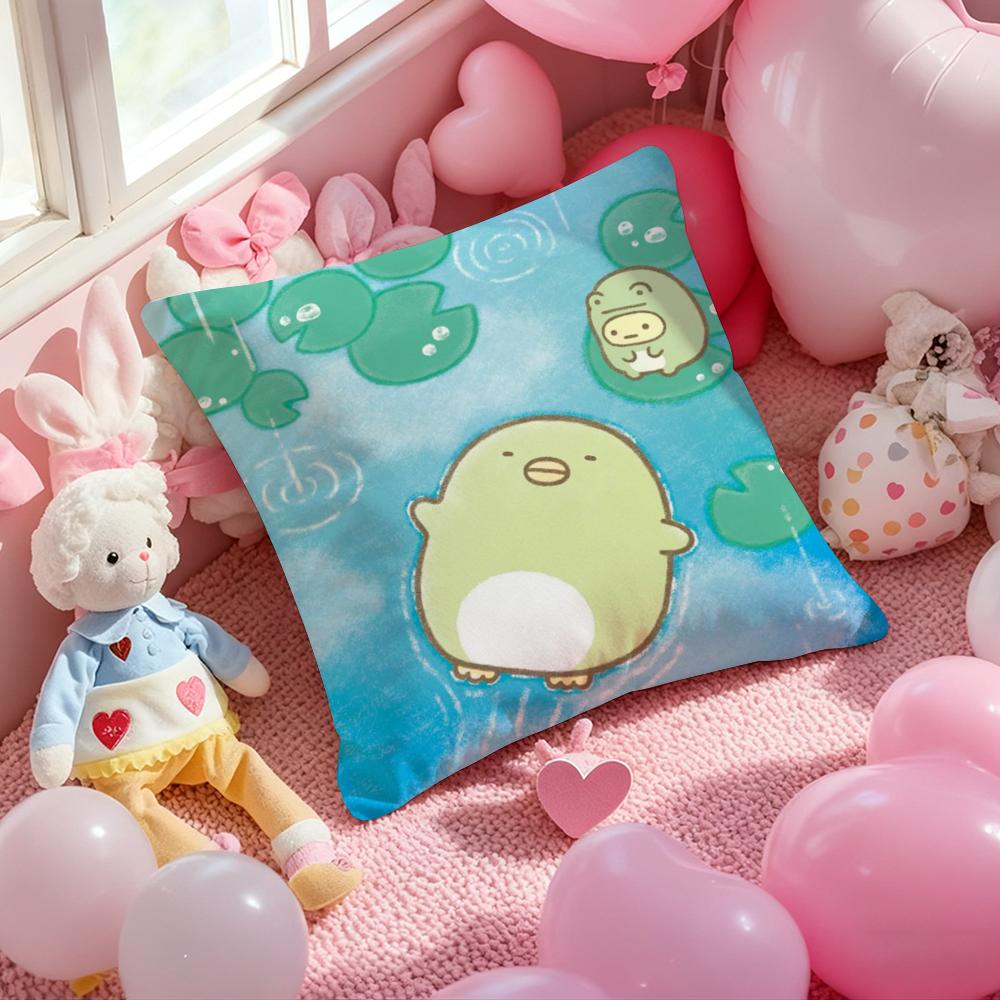 S-Sumikko Cute G-Gurashis Cushion Cover Pattern Printed Pillowcase for Living Room Sofa Cushion Cover & Bedroom Decor