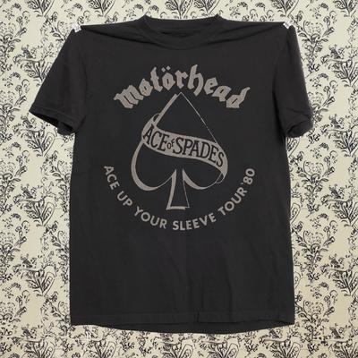 Motorhead Ace Up Your Sleeve Tour 80 Black Cotton Tshirt Size S5XL Unisex T-Shirt