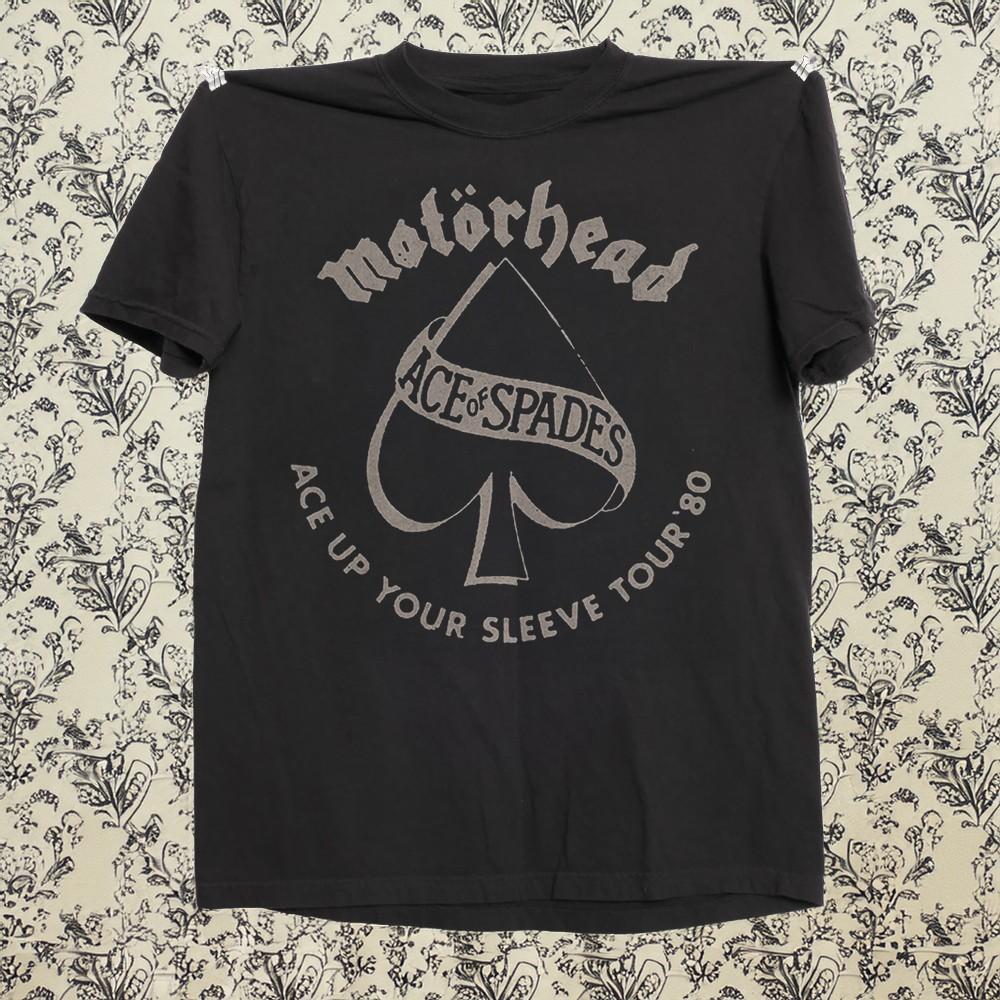 

Motorhead Ace Up Your Sleeve Tour 80 Black Cotton Tshirt Size S5XL Unisex T-Shirt XXL