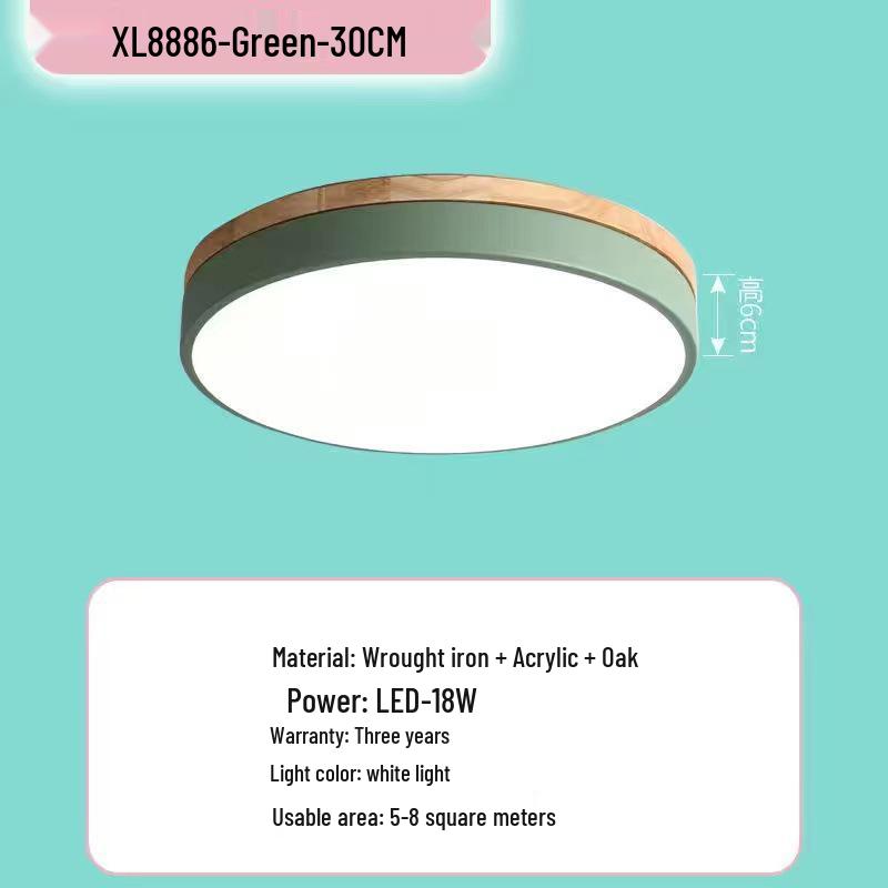 Japanese-Style LED Round Ceiling Light - Minimalist Wood Art for Bedroom & Living Room, Relaxed Nordic Warm Lighting
