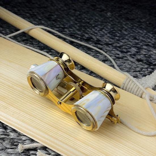 Lornetka z masy perłowej Mosiężna lornetka z uchwytem, ​​okulary teatralne, lornetka morska Kompaktowy prezent Piękny design