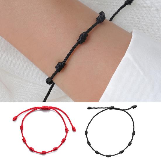 7 Knoten Starkes Seil Unisex-Armband Klassisch Verstellbar Glücksarmband Geflochtenes Armband Schmuckzubehör