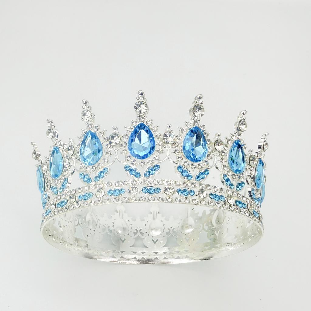 Full Circle Crown Tiara Colorful Baroque Retro Full Diamond Jewelry Wedding Accessories Crown Bridal Crown