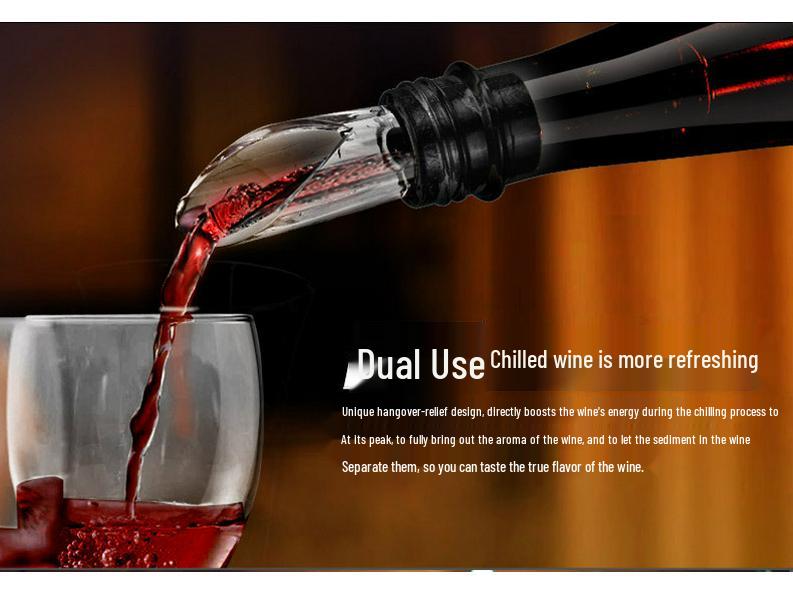 Stainless Steel Wine Cooler and Decanter with Pourer and Ice Stick for Bars and KTV.