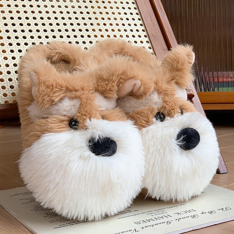 Scribbled Puppy Snow Cotton Slippers 2025 New Thick Bottom Home Indoor Warm Mao Mao Cotton Slippers