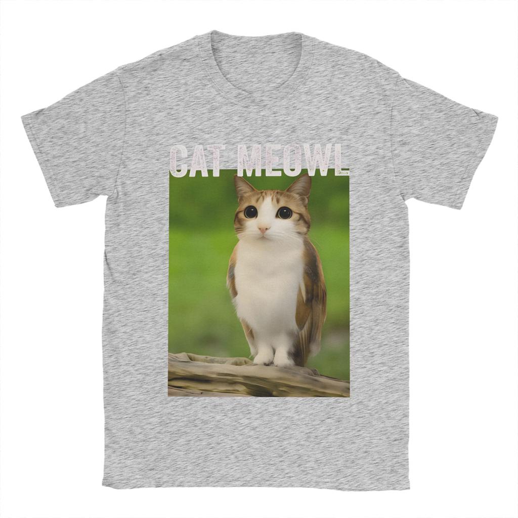 Cat Meowl Cat Owl For Animal And Pet Owners T Shirt Summer Harajuku TShirts Men 100 Cotton Comfortable Oversize Clothes Tshirt