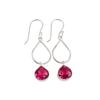 Pink Tourmaline Gemstone 925 Sterling Silver Jewelry Handmade Earrings 1.90" EE-19-18