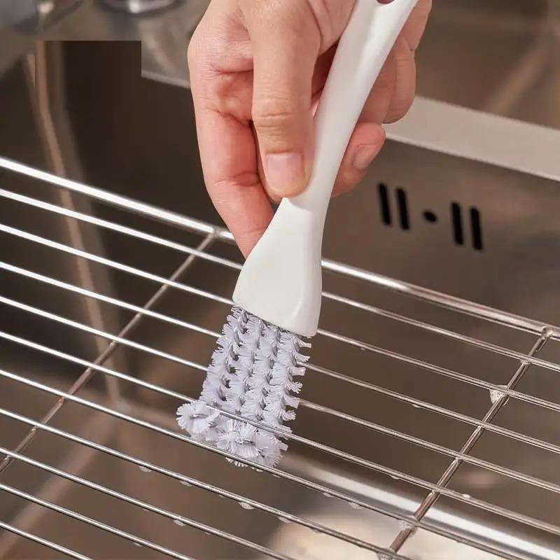 1pcs 2in1 Portable Grill Brush V shaped Hooked Brush and Scraper Multifunctional Barbecue Kit Net Cleaning Brush for Kitchen Gadget