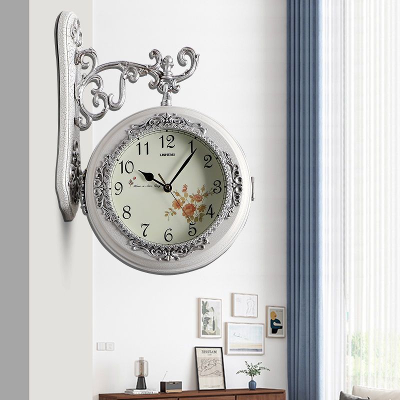 Современные простые комнатные двусторонние настенные часы, домашние модные двусторонние настенные часы, креативные ретро-часы, декоративные скандинавские часы