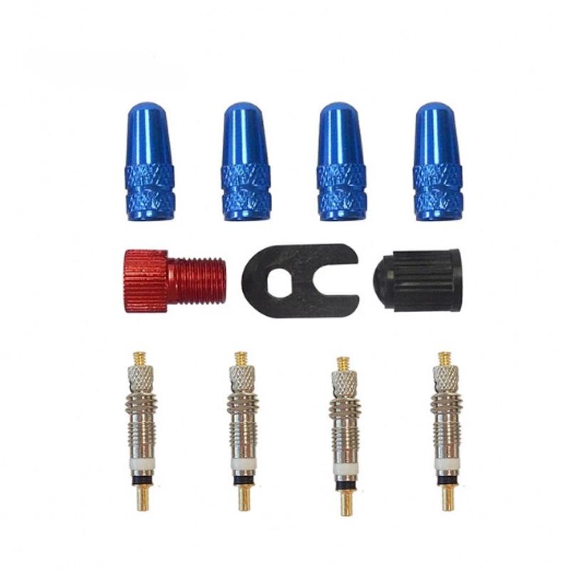 Bike Valve Core Set & Wrench Converter for Mountain and Road Repairs