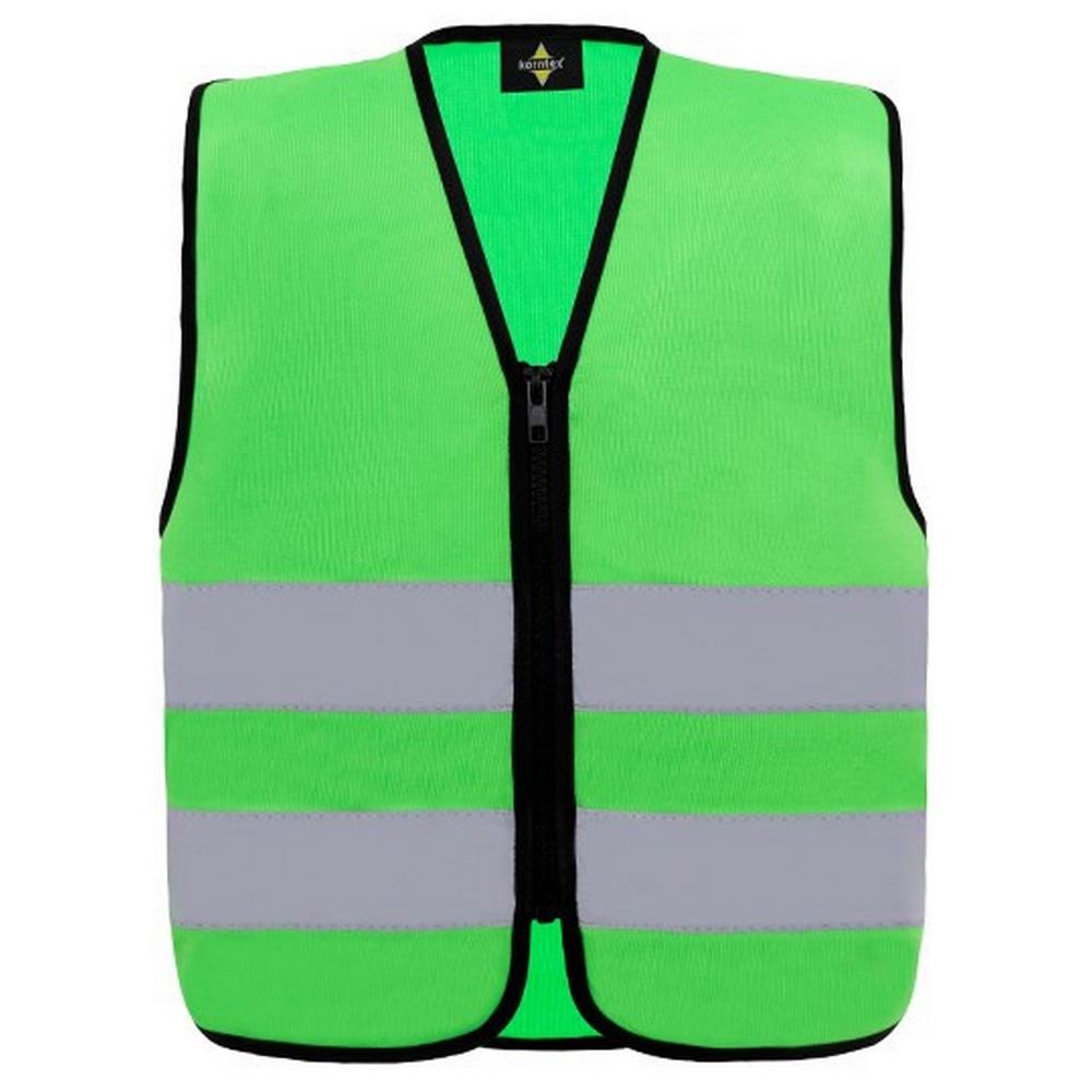 Korntex Childrens/Kids Aalborg Front Zip Safety Hi-Vis Vest