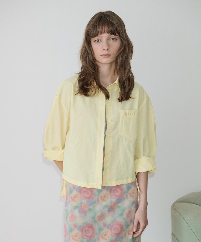 SINOON 2-Way Drawstring Crop Shirt (Yellow)