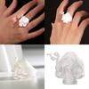 Gothic Flower Embellished Skull Rings Stylish Skull and Blooming Rings Alloy Crafted Adjustable Rings for All Fingers