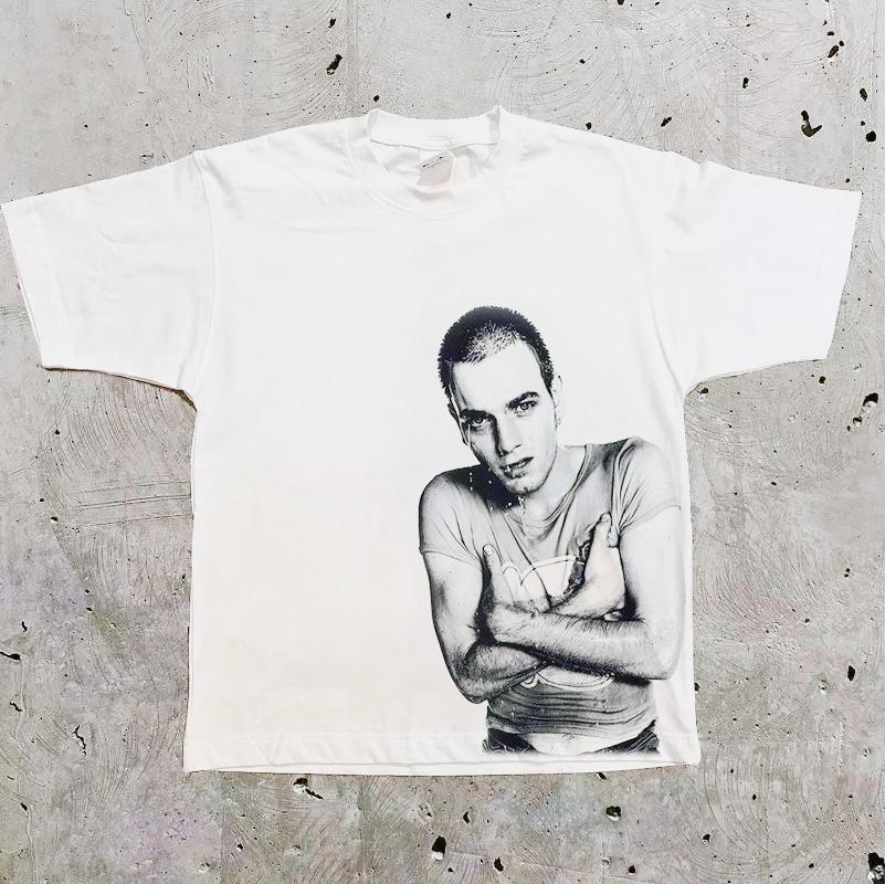 Nuova T-shirt Retrò Ritratto Trainspotting Vintage Design Classico Popolare Britannico Cotone Uomo Donna Top Tee Harajuku Hip Hop Punk