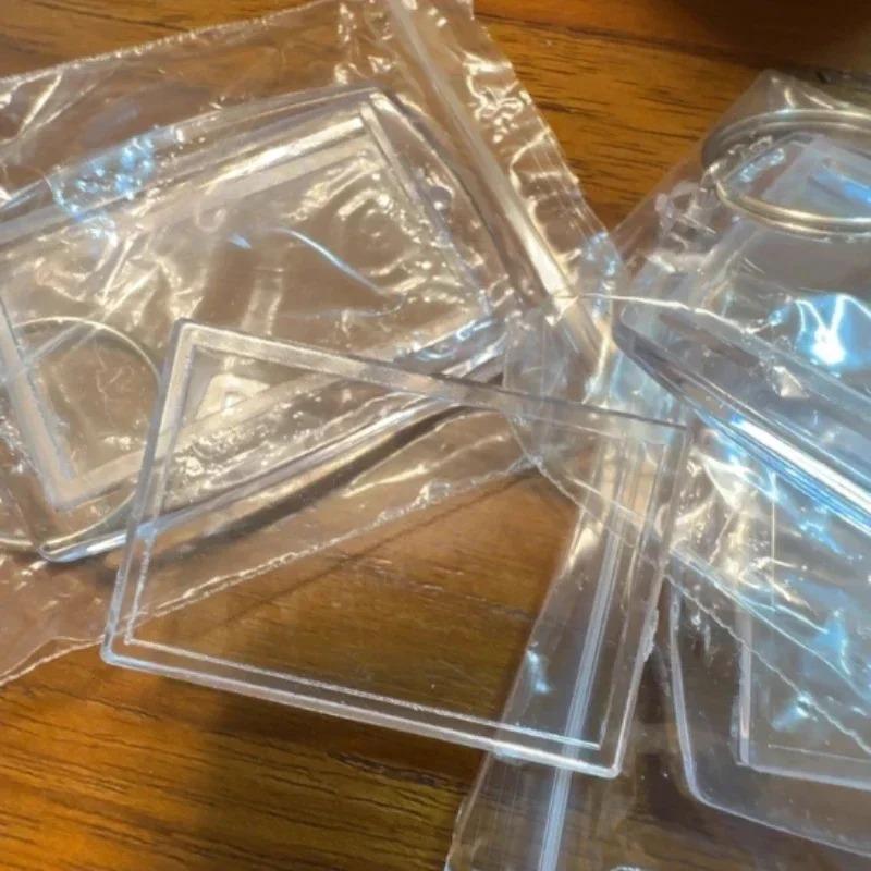 Transparent Mini Picture Frame Keychains Detachable Design Bulk Pack of 5-100pcs for Unique DIY Souvenirs Memorial Gifts