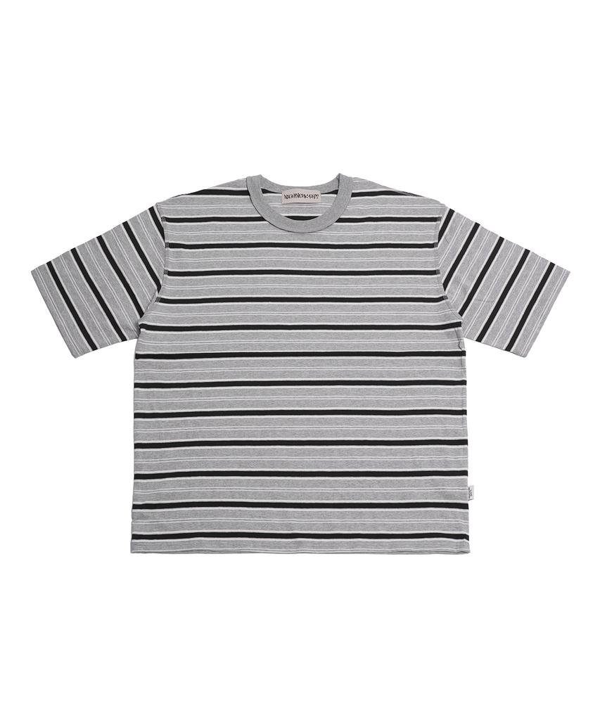 Naiteuwokeudeb Border Overlock Stripe Tee_Grey