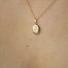 Butterfly Shell Necklace with Photo Album Frame - Gold Retro Design