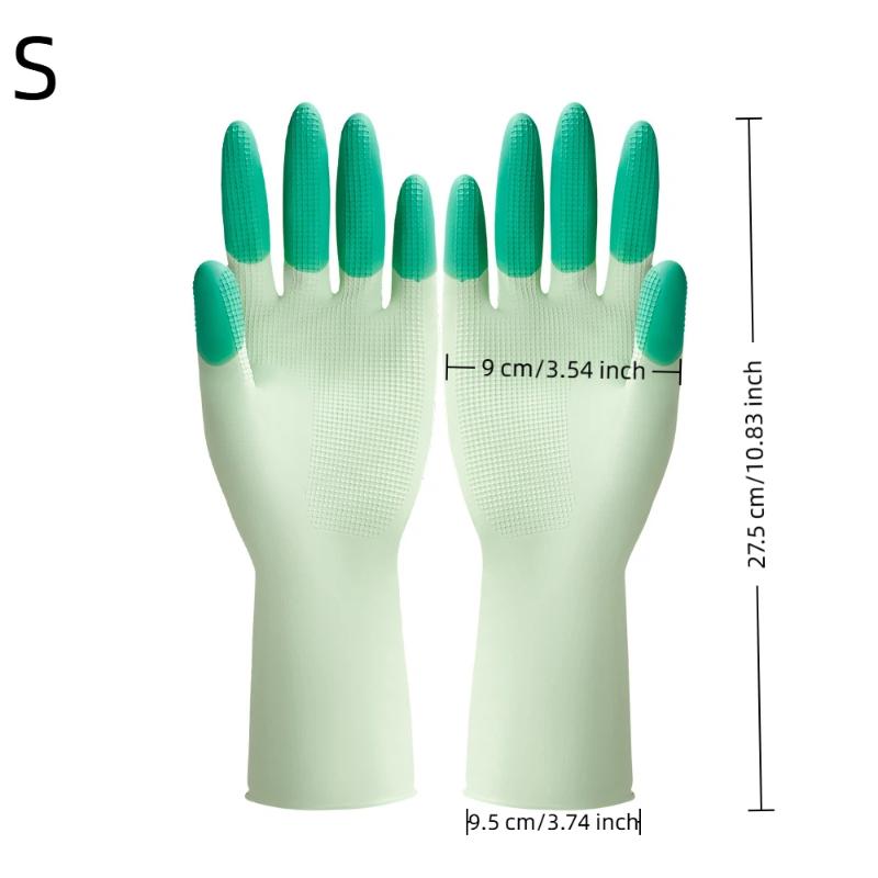 1 Pair Colorful Household Cleaning Gloves, Kitchen Dishwashing Gloves, Non-Slip Household Gloves, Suitable For Small Large Hands