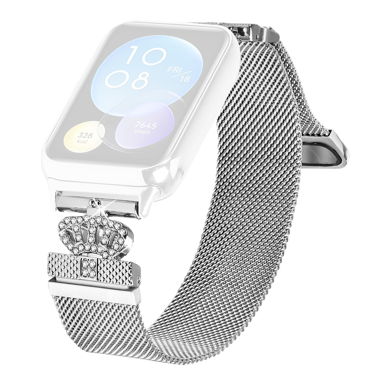 

Для Xiaomi Redmi Watch 4 Ремешок для часов Серебристый Нержавеющая сталь Застежка-корона Миланский браслет A