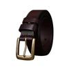 Belt Men's Wide Pure Brass Buckle Leather Pin Buckle First Layer Pure Cattlehide Stylish Simple and Versatile Casual Pants Belt