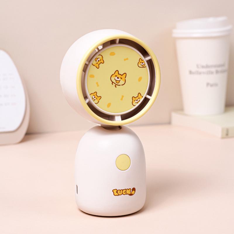 Portable USB Rechargeable Cartoon Fan for Students & Desktops
