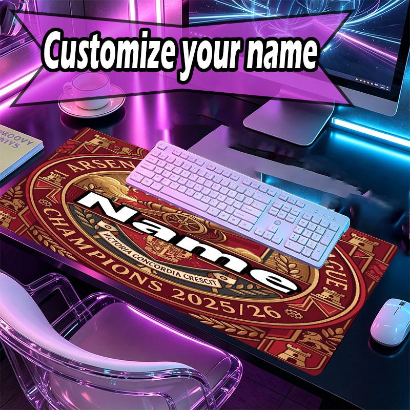 Custom Name Personalized Arsenal F.C Pattern Mousepad, Laptop PC Desk Mat, Decorative Desk Mat for Home Keyboard Pad Gift