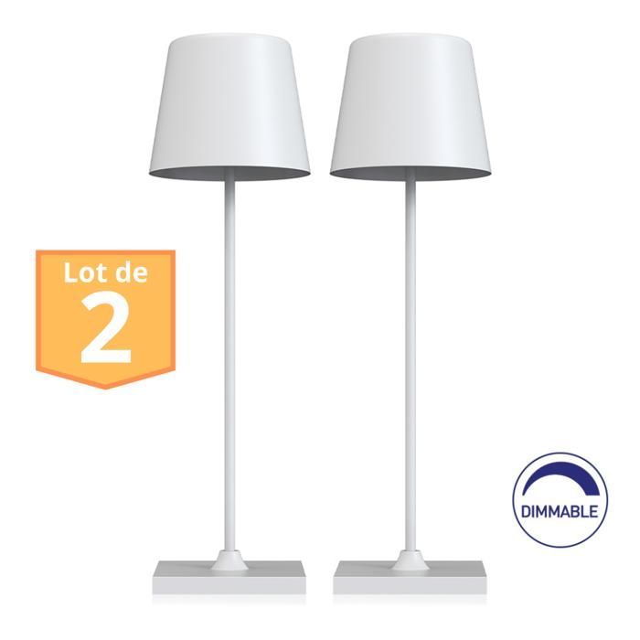 Lot de 2 lampes de table rechargeables blanc 3W 3000K IP44
