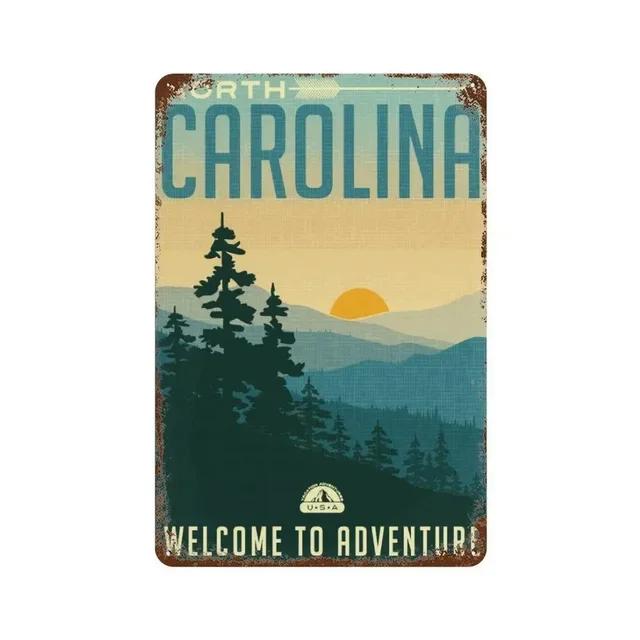 Vintage City View Metal Tin Signs  Landscape Plaque Wall Decoration Posters for Man Cave Home Cafe Garden Club Bar  Iron Pain