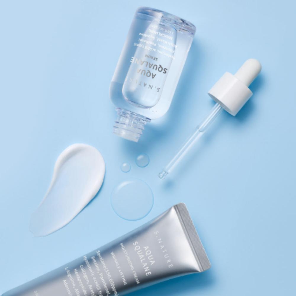 S-NATURE Aqua Squalane Serum 70ml + Aqua Squalane Moisture Cream 80ml 2nd Special Set - Intensive Hydration & Barrier Repair Duo