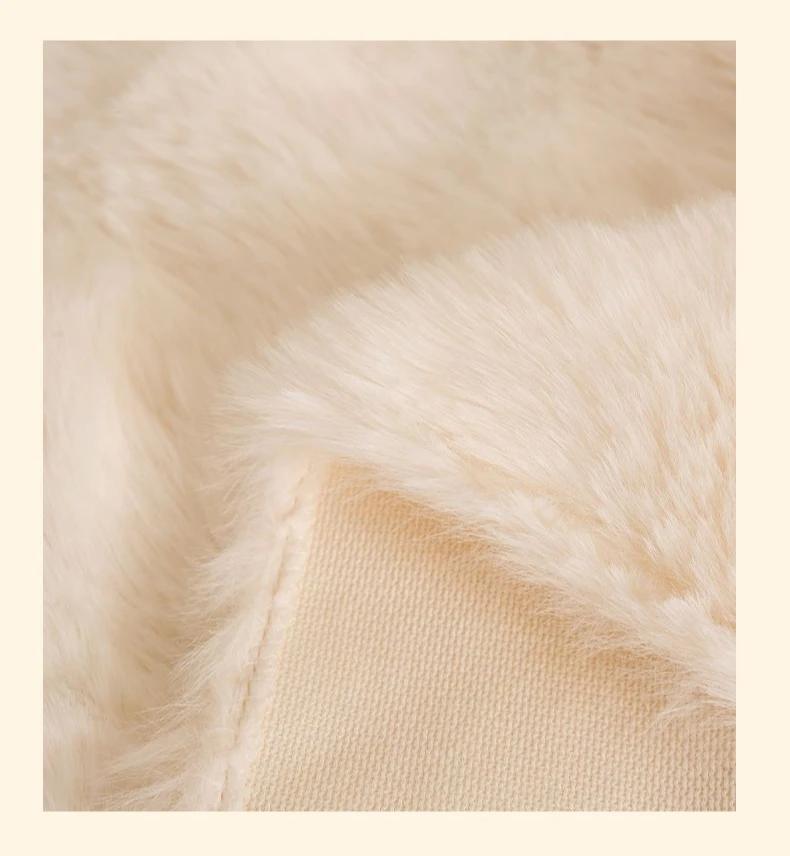 Rabbit Plush Large Sofa Anti Slip Cover Cloth Thick Winter All Inclusive Sofa Cushion Anti Cat Scratch Universal Cover Blanket